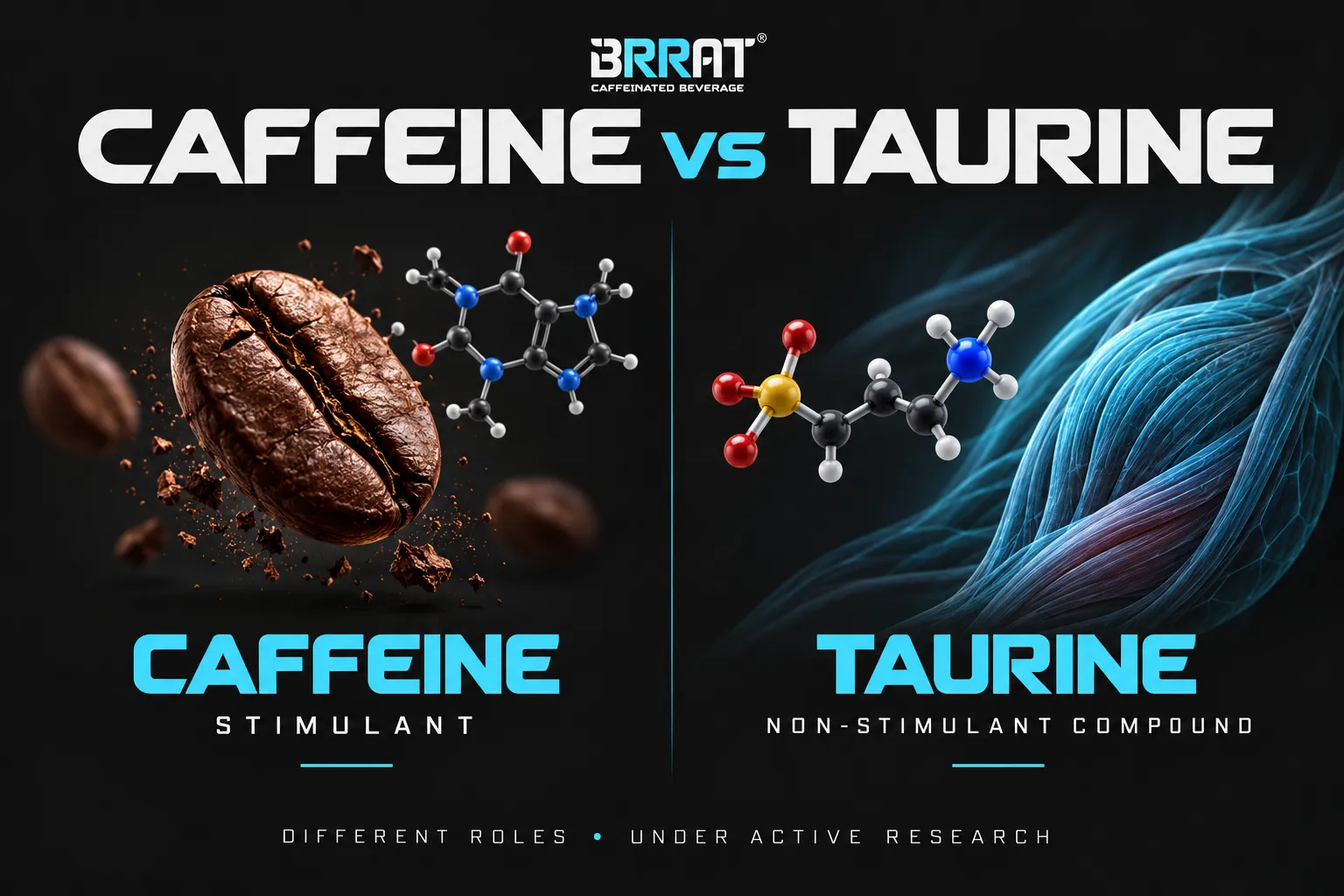 Caffeine and taurine benefits explained through differences between caffeine stimulant and taurine physiological functions